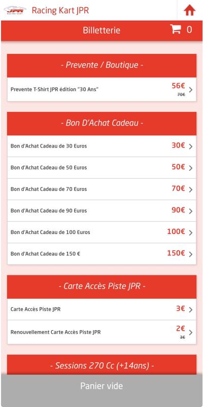 Capture d'écran application