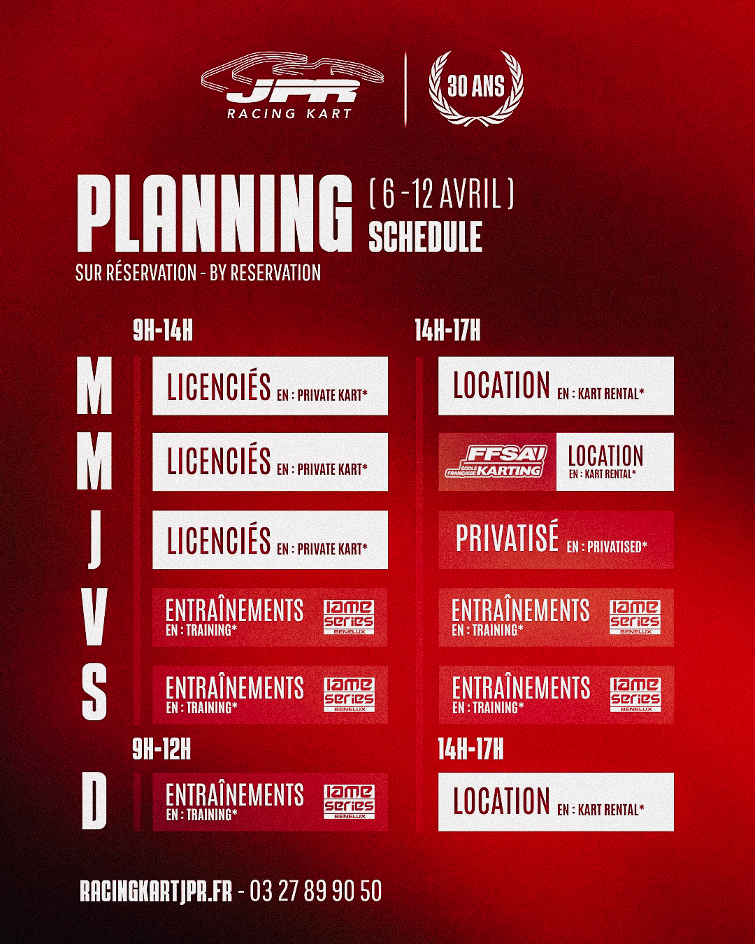 Planning de la semaine